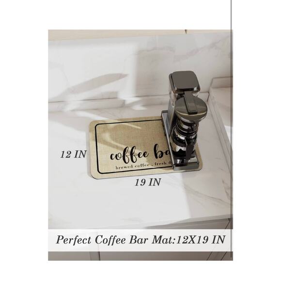 Rubber Backed Quick Drying Coffee Mat for Kitchen Counter-Coffee Bar (19x12) - Picture 8 of 8